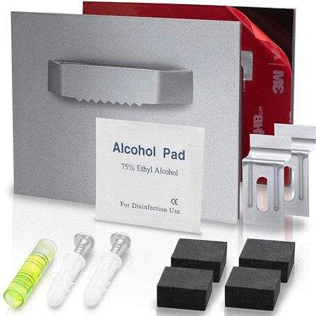 Alu Dibond bilde- og speilheng sett med 2 selvklebende - komplett feste KLB