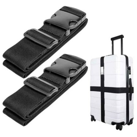 2-pakke bagage stamme bagagebånd sorte