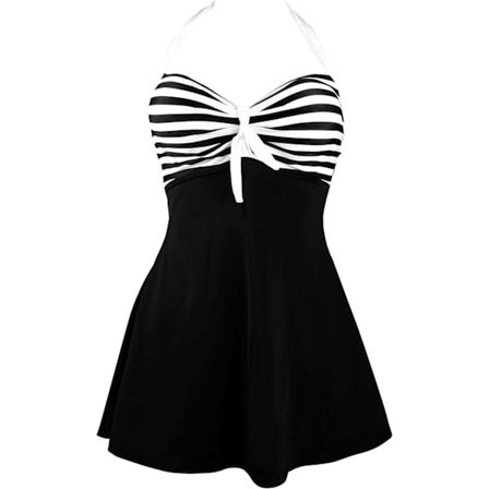 Kvinners Vintage Sailor Pin Up badedrakt Retro One Piece Skirtini Cover Up Swim