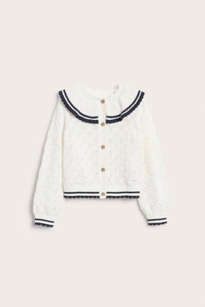 Newbie | Kardigan z kołnierzem marynarskim | Offwhite