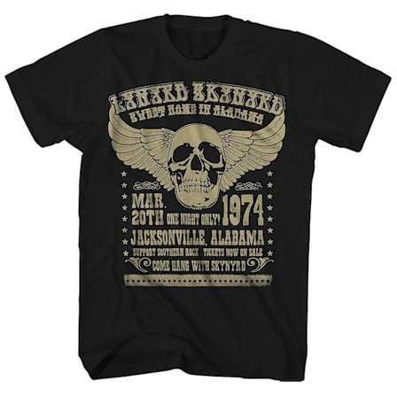 Lynyrd Skynyrd T-skjorte â€?4 Alabama Konsert Lynyrd Skynyrd T-skjorte