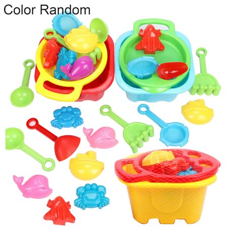 10 st strand sandlåda härlig pedagogisk slät yta strandhink spade set för sommaren(Färg slumpmässig)