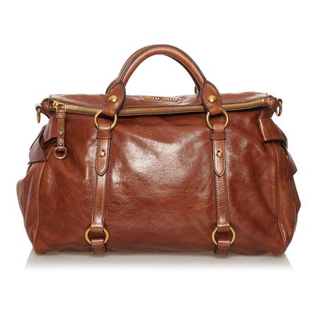Miu Miu Pre-owned, Pre-owned Handbag Bruin, Dames, Maat:ONE Size
