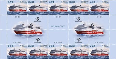 Åland - Passagerskibe - Postfrisk gutter 10-stribe