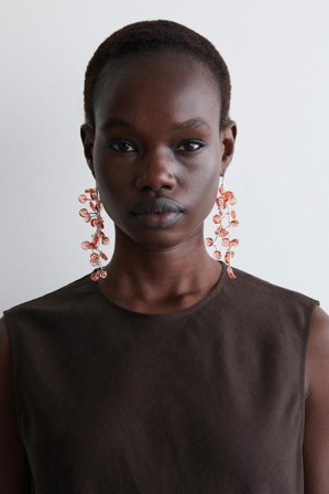 COS Women's Cascading Earrings in Orange