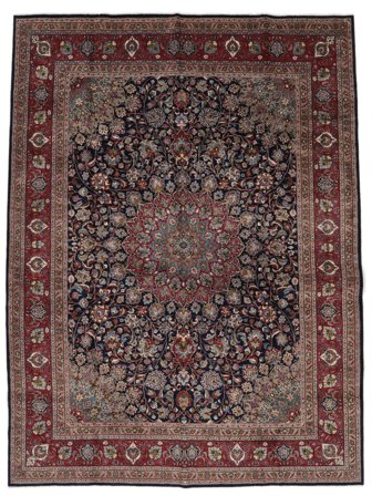 Orientalisk Kashmar Matta 296X392 Svart/Brun Stor Ull, Persien