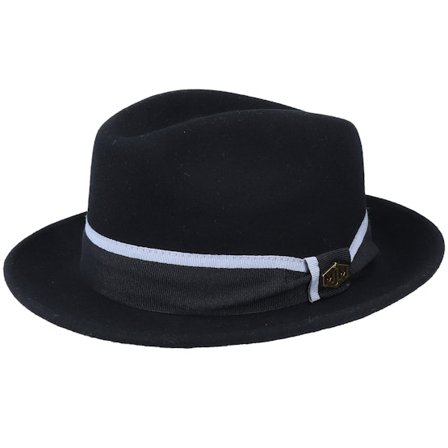 MJM Hats - Svart fedora Hatt - Alberto 100 % Wool Black Fedora @ Hatstore
