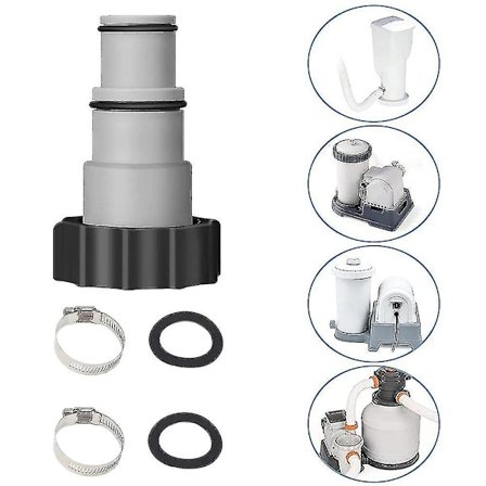 2 stk. Tilkoblingsett for basseng med gjengede slangetilpasninger Kompatibel med Intex Fit Aru