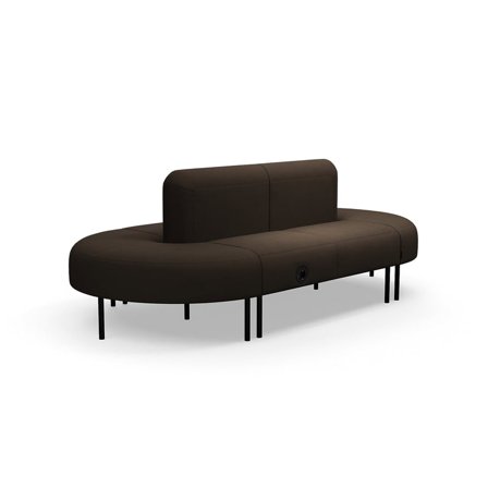 Sofa VARIETY, geschlossener Schwung, mit USB-Steckdose, Stoff Blues CSII, dunkelbraun