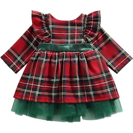 Flickig Prinsessklänning i Tulle med Rosett för Flickor till Jul