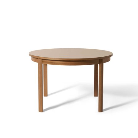 Holdbar Esstisch, Ø120cm, Beige, Rund, Einfarbig, Skandinavischer Stil, robuste pflegeleichte Oberfläche, Küchentisch für vier Personen.