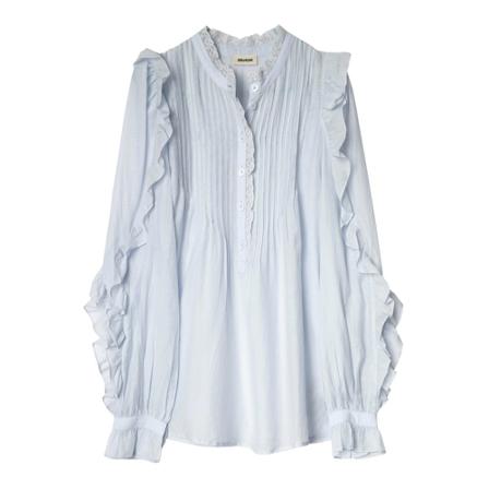 Zadig & Voltaire Bluse Timmy Tomboy Long Sleeve Blå, Dame