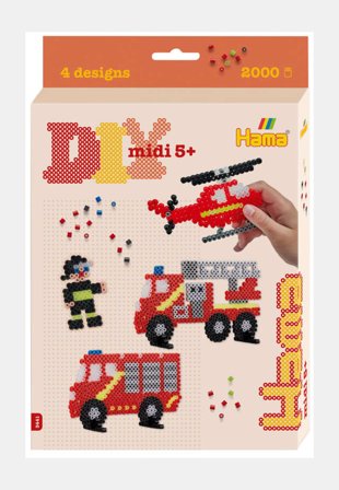 Hama Pärlset Midi Hanging box Fire Fighters 2000 pcs Skapa & pyssla Unisex ONESIZE