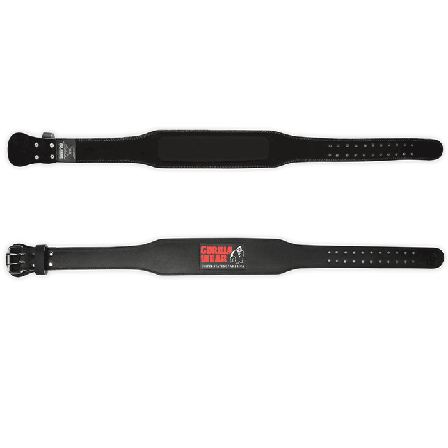 Gorilla Wear Gear 4 Inch Vadderat Lyftarbälte Läder Svart/Röd