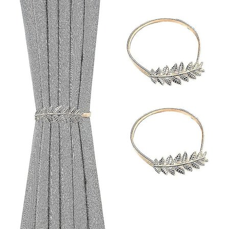 Verhotarvikkeet. 2 kpl verhonpidikkeet. Yksinkertaiset ja modernit metalliset joustavat verhonpidikkeet. Säädettävät