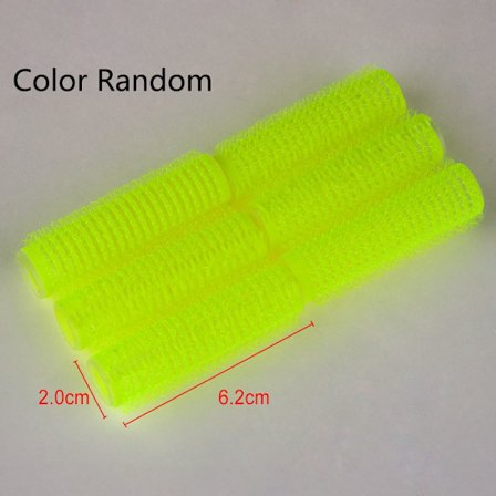 6 st Random Color Hair Rollers Self Grip