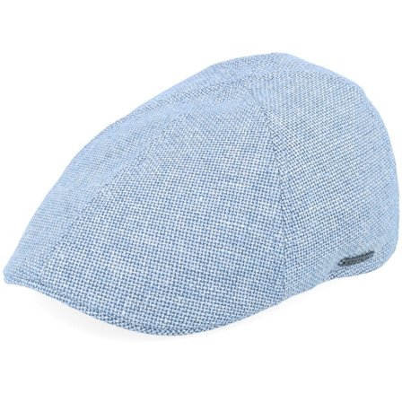 Stetson - Bleu flatcap Casquette - Texas Virgin Wool/Linen Soft Blue 5-Panel @ Hatstore