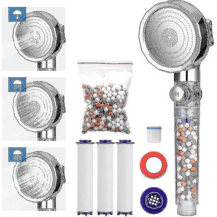 Dusjhode Anti-kalkfilter med 3 Moduser og Vannbesparelse