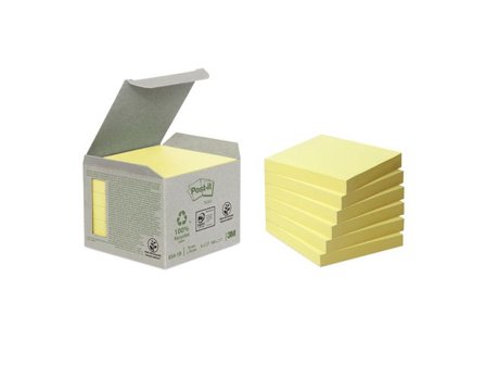POST-IT Mini Tower-förpackning med återvunna Sticky Notes-notislappar, 76 x 76 mm, gula, 100 ark 6/fp - Lyreco - Kontorsmaterial - Notes och Post-It -