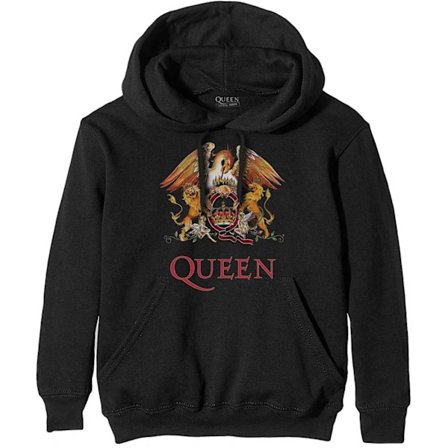 Queen Unisex Vuxen Classic Crest Hoodie S Svart