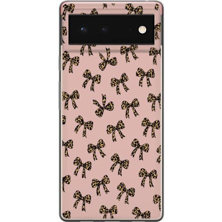 Kompatibelt Mobilskal till Google Google Pixel 6 Leopard båge rosetter mönster rosa bakgrund leopard print bågar söta mode flickaktig retro design