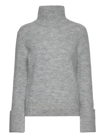 Slfsia Ras Ls Knit High Neck Grey Selected Femme
