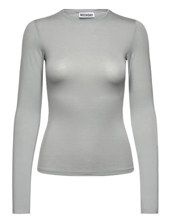Weekday Fitted Long Sleeve Top - Grey - S