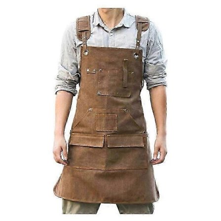 Vaxdukförkläde för träarbetare, komfort hela dagen, anpassad passform med verktygsfickor, dubbla hammaröglor, denim, professionell stil för barberare