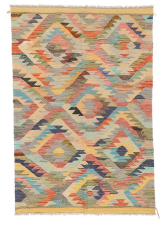 121X176 Dywan Kilim Ariana Trend Nowoczesny Pomarańczowy/Brunatny (Wełna, Afganistan) Carpetvista