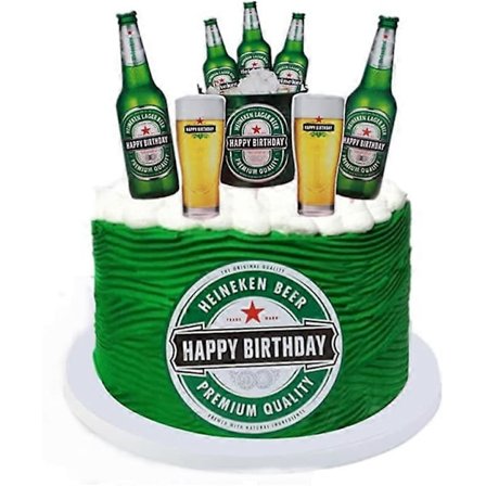 6 st Öl Tårtdekoration, Omslag Miniatyr Vinflaskor Grattis på födelsedagen Tårtdekoration, för DIY Bakning Tårtdekoration för Barn Baby Shower Party S