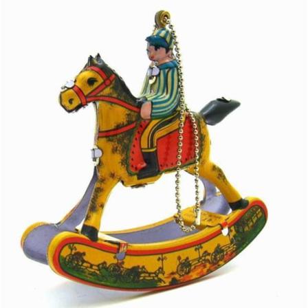 Klassiskt Vintage Clockwork Christmas Gunghästhänge
