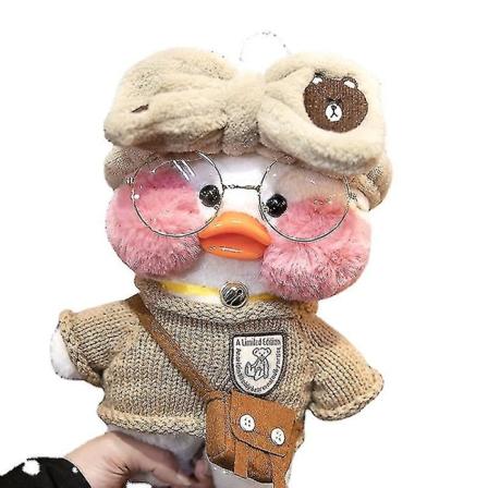 30 cm Rosa Lalafanfan Kawaii Cafe Mimi Yellow Duck Plyschleksak Söt plyschdocka Födelsedagspresent jul