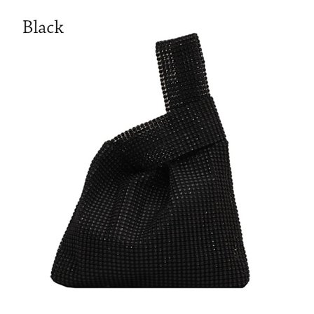 Rhinestone Håndtaske Clutch Taske SORT