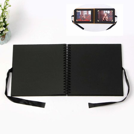 Fotoalbum fotobok, används för design och insättning, svart