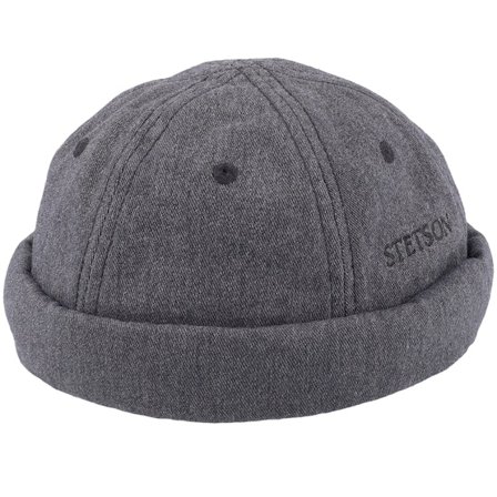 Stetson - Noir shortbeanie Bonnet - Cotton Melange Black Docker @ Hatstore