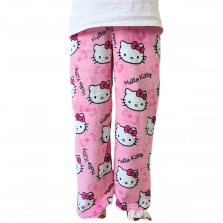 Tegnefilms HelloKitty Flanel Pyjamas Plys Fortykket Varme Pyjamas til Kvinder Hvid M