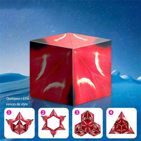 One Piece Tredimensionelt Magnetisk Rubiks Kubus (Flammerød), A