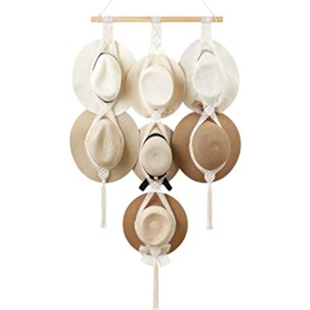 Macrame Hat Hangers Hat Rack til væg Cowboy Hat Holder Display
