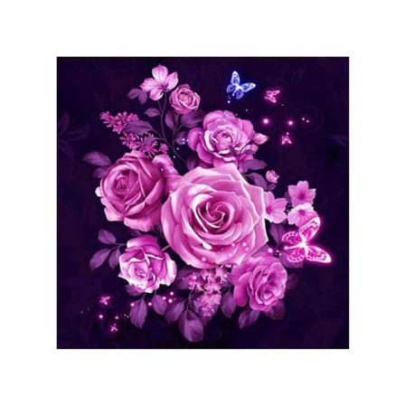 Diy Rose Butterfly Cross Stitch Färg Blomma 5d Korsstygn