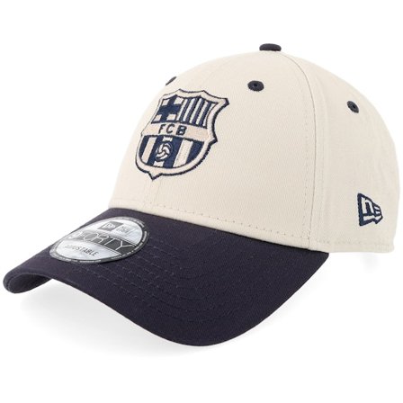 New Era - Football Beige adjustable Czapka Z Daszkiem - Barcelona Contrast 9FORTY Stone/Navy Adjustable @ Hatstore