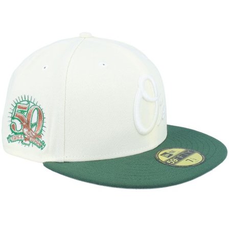 New Era - MLB Vit fitted Keps - Baltimore Orioles Cilantro Chrome 59FIFTY 50 Anniversary Chrome/Cilantro Fitted @ Hatstore