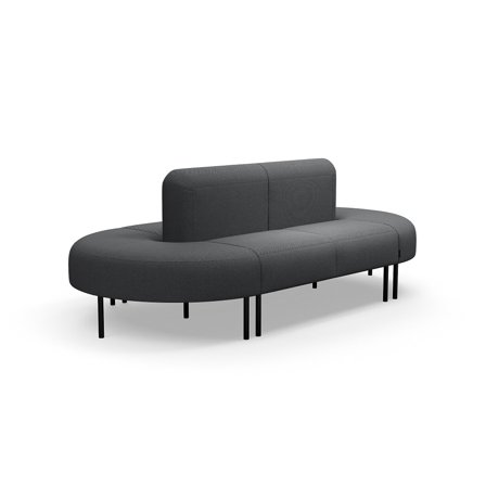 Sofa VARIETY, geschlossener Schwung, Stoff Blues CSII, anthrazit