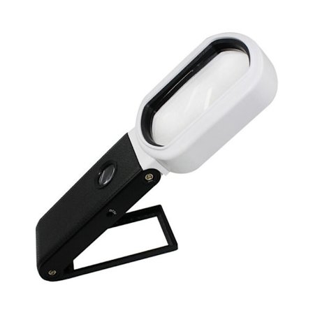 Bærbar 10x forstørrelse, høj forstørrelse læseforstørrelsesglas, bærbar rektangulær belyst forstørrelsesglas til ældre læsning