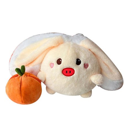 Plysdyr Dukke Sødt Blødt Vendbart Persimmon Plyslegetøj Pude Dekoration til Hjem Seng Gris L 25cm / 9.8in