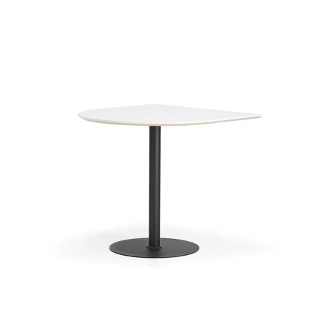Bar table METRIC, semi-oval, 1000x1000x900 mm, black/white