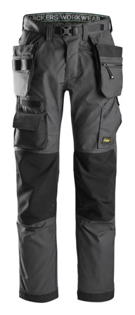 Snickers Workwear 6923 FlexiWork Håndværkerbukser grå Grå, Tøj
