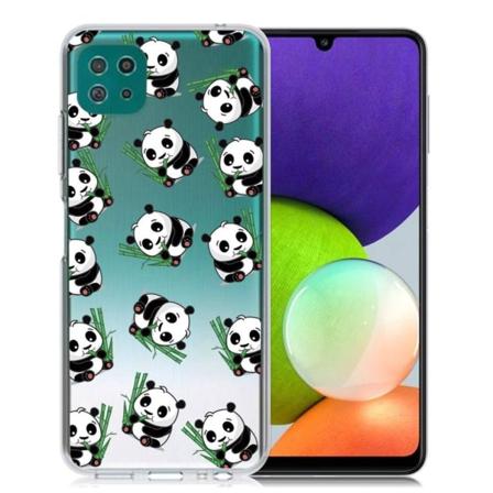 Deco Samsung Galaxy A22 5G Suojakotelo - Panda And Bamboo White
