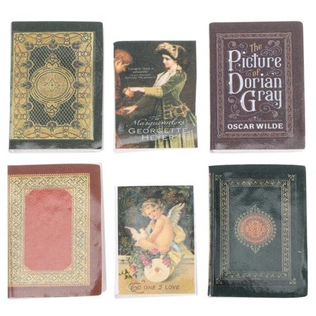 6 stk. Hjemmedekorationer Mikro Scene Rekvisitter Små Bøger Miniature Bog Dekoration Mini Bog Model(3.6X2.6X0.5CM,Assorteret Farve)