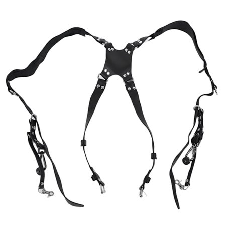 Dobbelt skulderrem i PU-læder kamerasele med D-ringe til udendørs fotografering