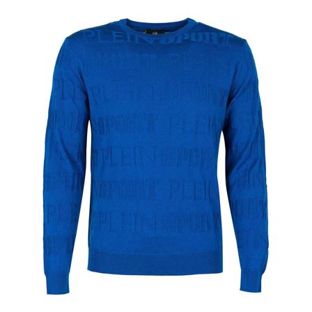 Plein Sport, Round-neck Knitwear Blauw, Heren, Maat:XL
